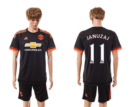 2015-16 Men's Manchester United FC Alternate #11 Adnan Januzaj Black Soccer Shirt Kit