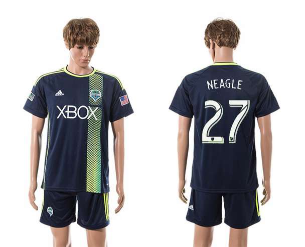 2015-16 Men's Seattle Sounders Away #27 Lamar Neagle Navy Blue Soccer Shirt Kit