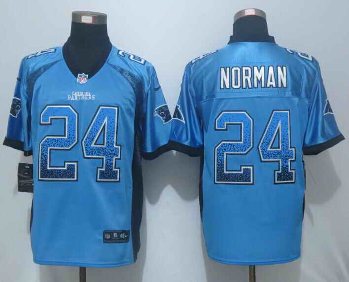 Nike Panthers 24 Josh Norman Blue Drift Fashion Elite Jersey
