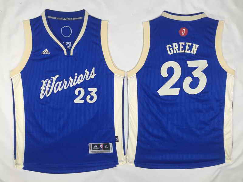Warriors 23 Draymond Green Blue 2015-16 Christmas Day Swingman Youth Jersey