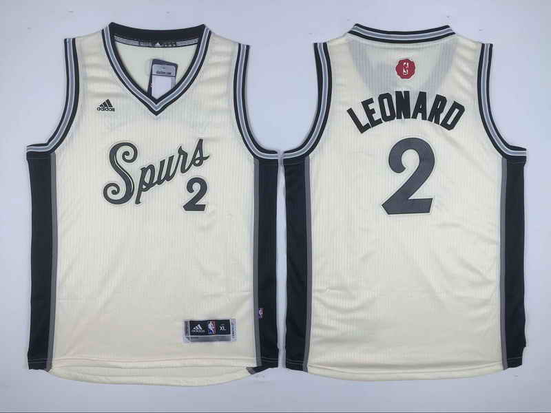 Spurs 2 Kawhi Leonard Cream 2015-16 Christmas Day Swingman Youth Jersey