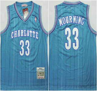 Charlotte Hornets #33 Alonzo Mourning Green Swingman Throwback Jersey