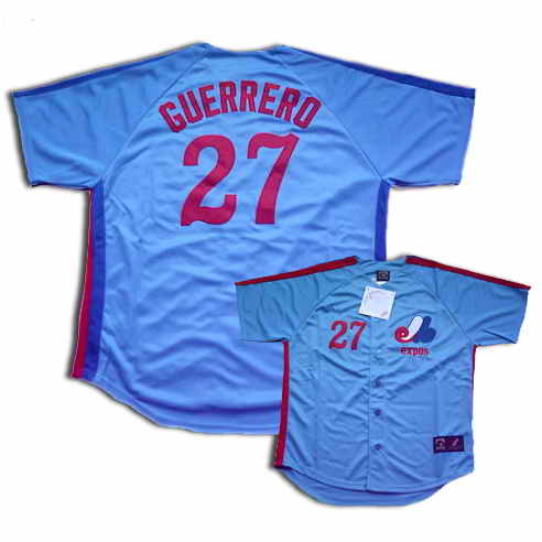 Montreal Expos #27 Guerrero Blue Throwback Jersey