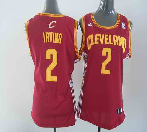 Cavaliers #2 Kyrie Irving Red Women's Road Stitched NBA Jersey