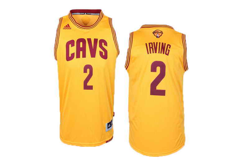 Cavaliers #2 Kyrie Irving Yellow Alternate The Finals Patch Stitched NBA Jersey