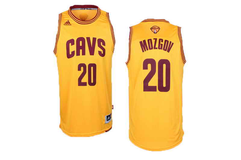 Cavaliers #20 Timofey Mozgov Yellow Alternate The Finals Patch Stitched NBA Jersey