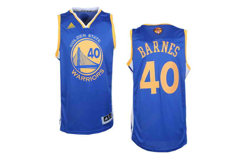 Revolution 30 Warriors #40 Harrison Barnes Blue The Finals Patch Stitched NBA Jersey