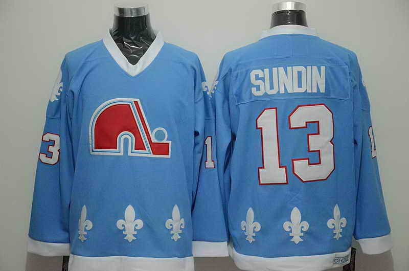 Quebec Nordiques #13 Sundin Light Blue Throwback Jersey