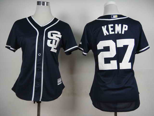 San Diego Padres #27 Kemp Dark Blue 2015 Cool Base Women Jersey
