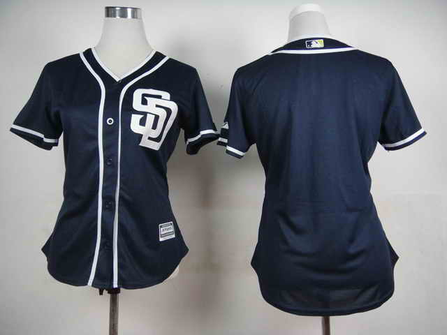 San Diego Padres Blank Dark Blue 2015 Cool Base Women Jersey