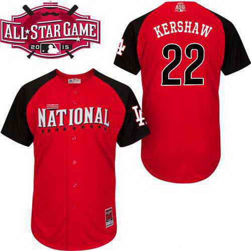 Men's National League Los Angeles Dodgers #22 Clayton Kershaw 2015 MLB All-Star Red Jersey