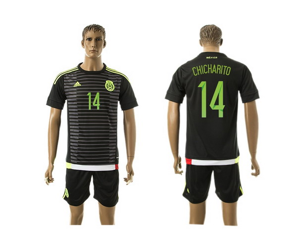 2015-16 Mexico National Team #14 Chicharito Away Soccer Shirt Kit