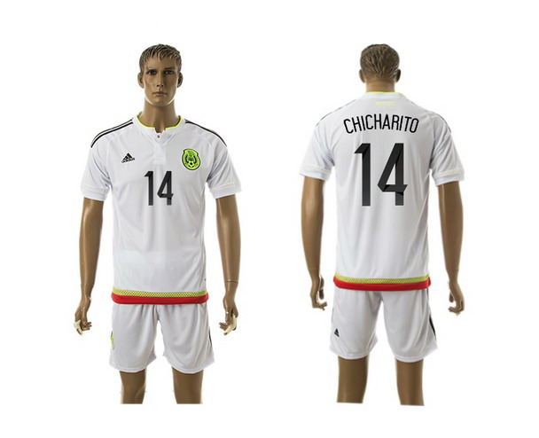 2015-16 Mexico National Team #14 Chicharito Home Soccer Shirt Kit