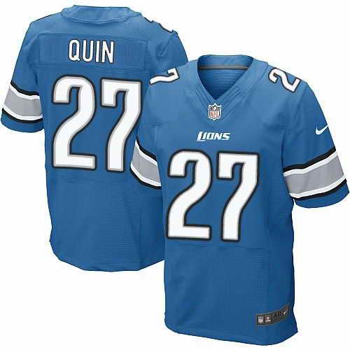 Nike Lions #27 Glover Quin Blue Men's Stitched NFL Elite Jersey