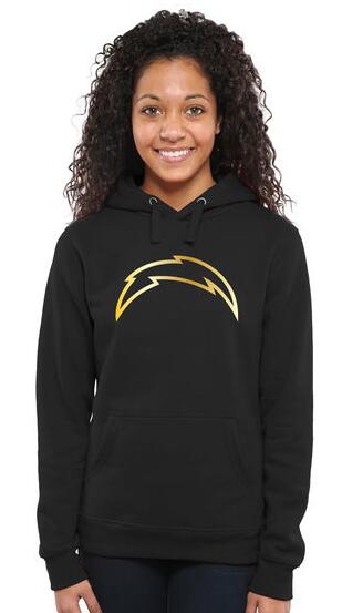 Women's San Diego Chargers Pro Line Black Gold Collection Pullover Hoodie