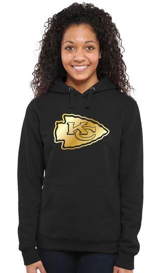 Women's Kansas City Chiefs Pro Line Black Gold Collection Pullover Hoodie