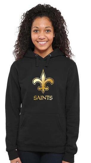 Women's New Orleans Saints Pro Line Black Gold Collection Pullover Hoodie