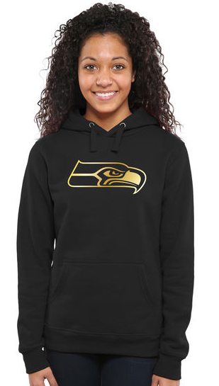Women's Seattle Seahawks Pro Line Black Gold Collection Pullover Hoodie