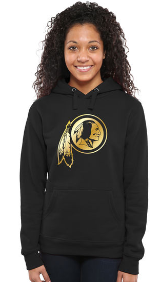 Women's Washington Redskins Pro Line Black Gold Collection Pullover Hoodie