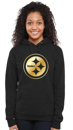 Women's Pittsburgh Steelers Pro Line Black Gold Collection Pullover Hoodie