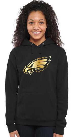 Women's Philadelphia Eagles Pro Line Black Gold Collection Pullover Hoodie