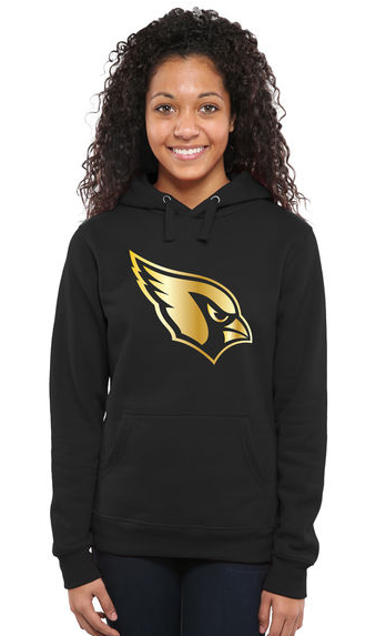 Women's Arizona Cardinals Pro Line Black Gold Collection Pullover Hoodie