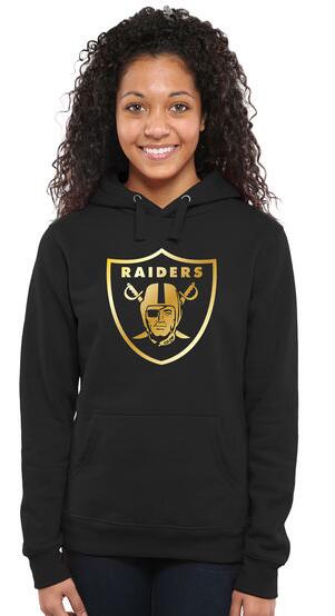 Women's Oakland Raiders Pro Line Black Gold Collection Pullover Hoodie