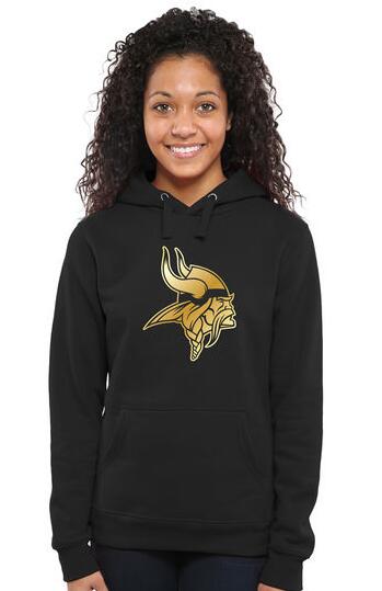Women's Minnesota Vikings Pro Line Black Gold Collection Pullover Hoodie