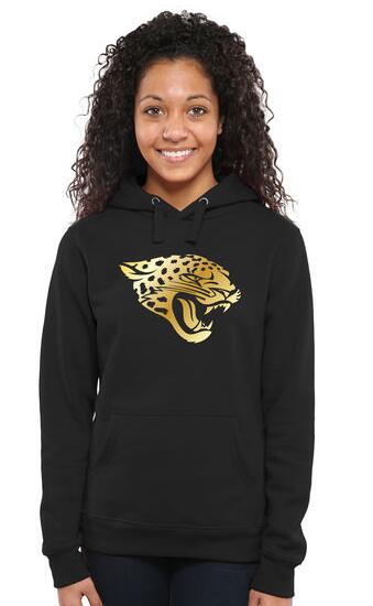 Women's Jacksonville Jaguars Pro Line Black Gold Collection Pullover Hoodie