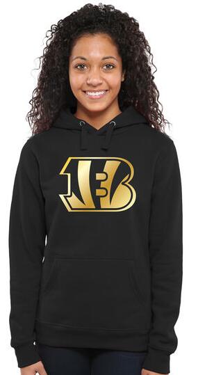 Women's Cincinnati Bengals Pro Line Black Gold Collection Pullover Hoodie