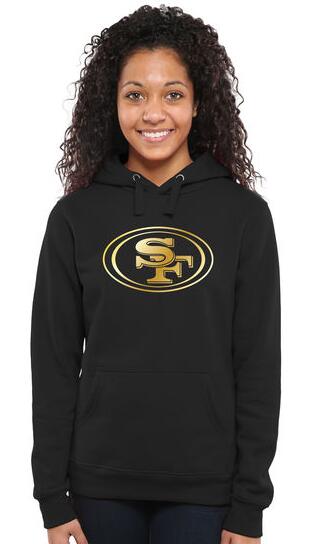 Women's San Francisco 49ers Pro Line Black Gold Collection Pullover Hoodie