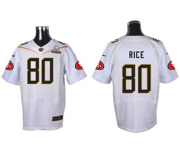 San Francisco 49ers #80 Jerry Rice White 2016 Pro Bowl Nike Elite Jersey