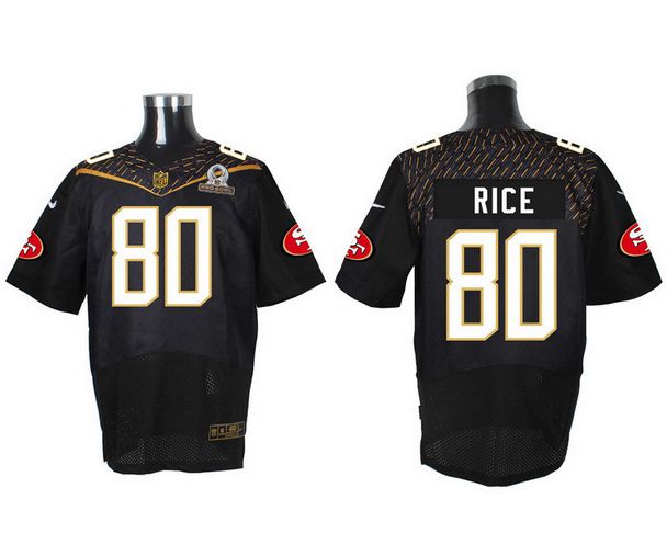 San Francisco 49ers #80 Jerry Rice Black 2016 Pro Bowl Nike Elite Jersey