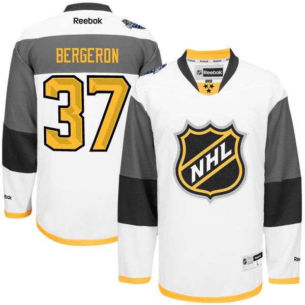 NHL #37 Patrice Bergeron White 2016 All-Star Premier Jersey