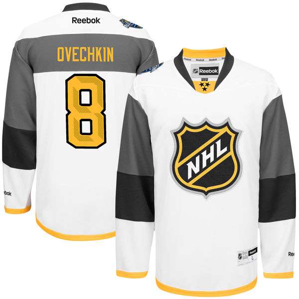 NHL Reebok #8 Alexander Ovechkin White 2016 All-Star Premier Jersey