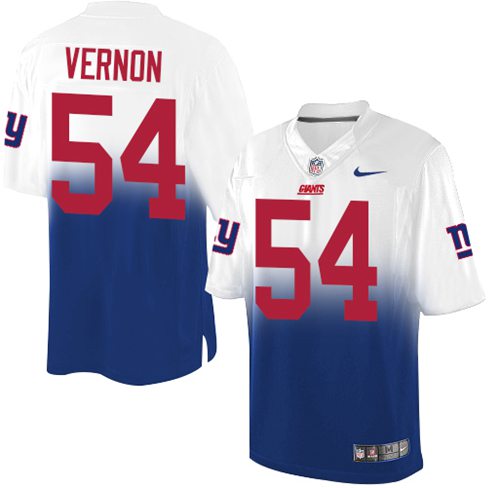 Nike Giants #54 Olivier Vernon Royal Blue White Men's Stitched NFL Elite