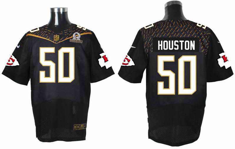 Nike Kansas City Chiefs #50 Justin Houston Black 2016 Pro Bowl Elite Jersey