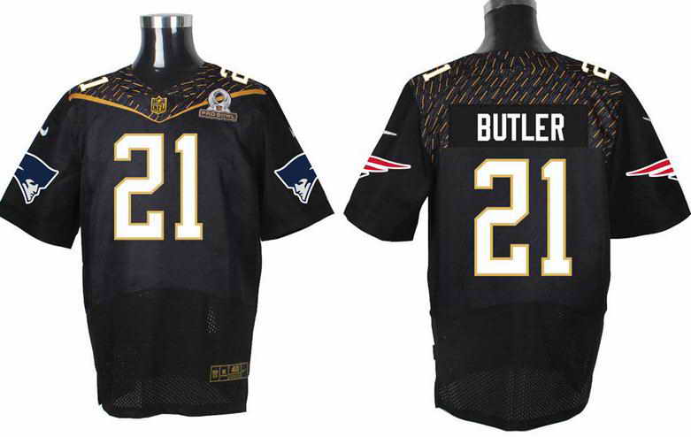 Nike New England Patriots #21 Malcolm Butler Black 2016 Pro Bowl Elite Jersey