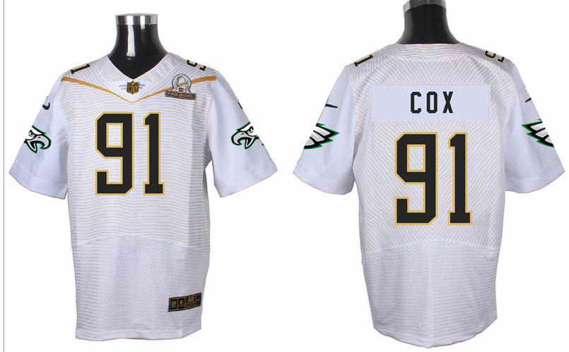 Nike Philadelphia Eagles #91 Fletcher Cox White 2016 Pro Bowl Elite Jersey