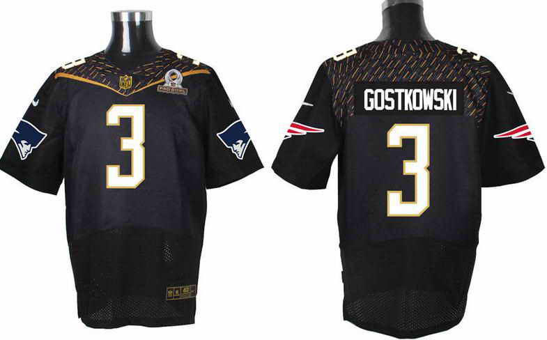 Nike New England Patriots #3 Stephen Gostkowski  Black 2016 Pro Bowl Elite Jersey