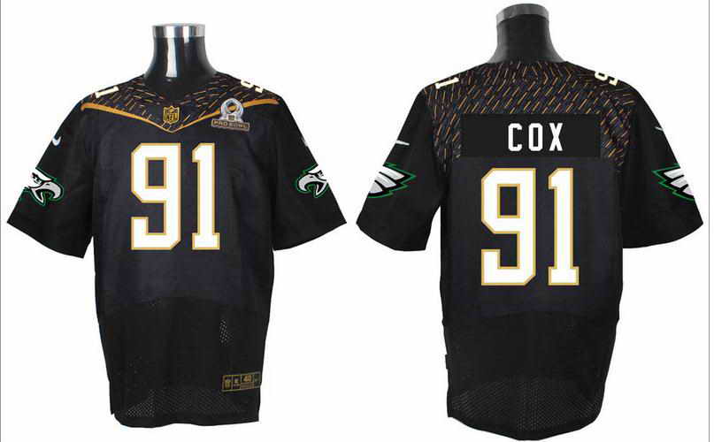 Nike Philadelphia Eagles #91 Fletcher Cox Black 2016 Pro Bowl Elite Jersey