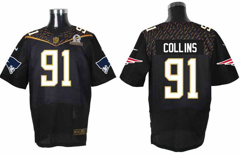 Nike Men's New England Patriots #91 Jamie Collins Black 2016 Pro Bowl Elite Jersey