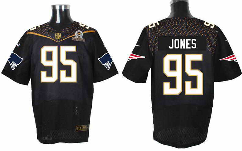 Nike New England Patriots #95 Chandler Jones Black 2016 Pro Bowl Elite jersey