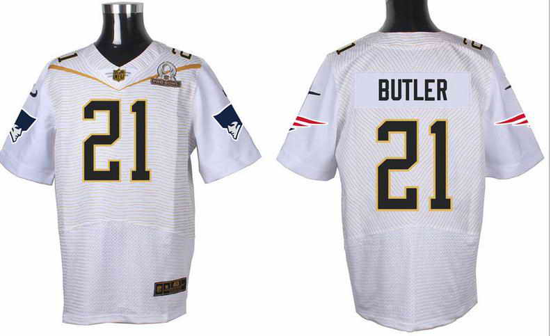 Nike New England Patriots #21 Malcolm Butler White 2016 Pro Bowl Elite Jersey
