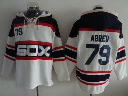 Chicago White Sox #79 Jose Abreu White Sawyer Hooded Sweatshirt Alternate Home MLB Hoodie