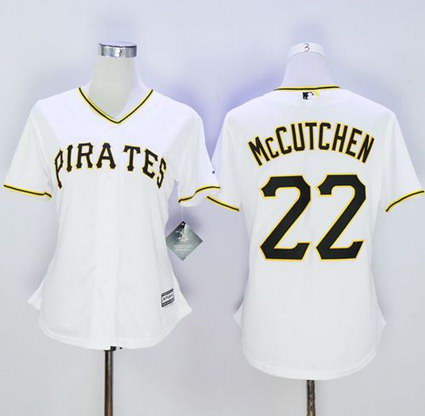 Women's Pittsburgh Pirates #22 Andrew McCutchen White Fashion Stitched Baseball Jersey