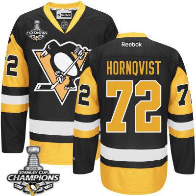 Youth Pittsburgh Penguins #72 Patric Hornqvist Black With Gold Jersey With 2016 Stanley Cup Champions Patch