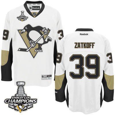 Youth Pittsburgh Penguins #39 Jean-Sebastien Dea White Away Jersey With 2016 Stanley Cup Champions Patch