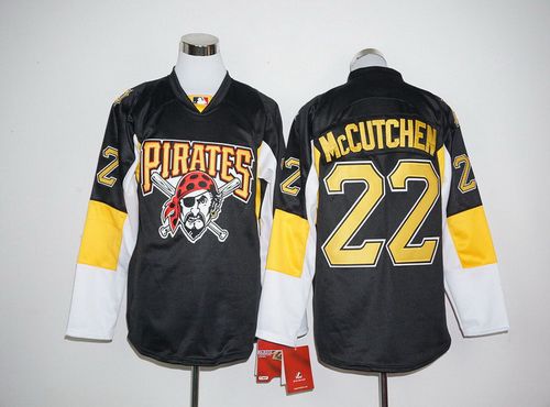 Pittsburgh Pirates #22 Andrew McCutchen Black Long Sleeve Baseball Jersey