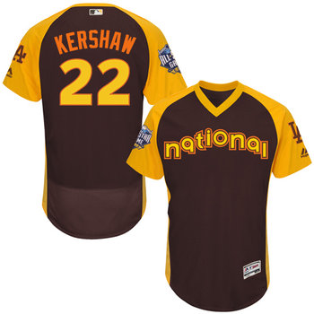National League Los Angeles Dodgers #22 Clayton Kershaw Brown 2016 All-Star Jersey - Men's